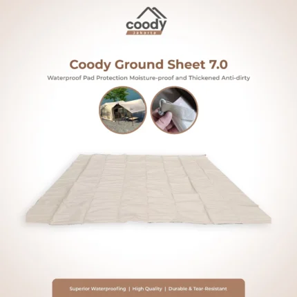 Coody Ground Sheet 7.0 Beige | Alas Tenda PVC Waterproof Pad Protection Moisture-proof Thickened Anti-dirty | Untuk Coody Tent 7.0