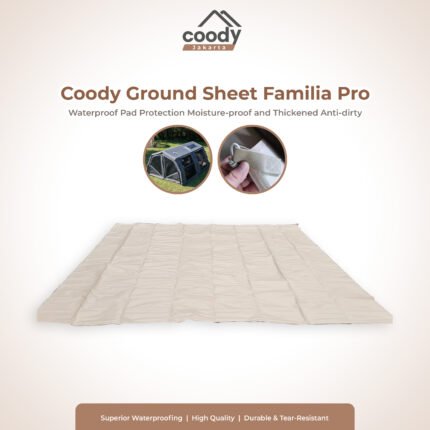 Coody Ground Sheet Familia Pro Beige | Alas Tenda PVC Waterproof Pad Protection Moisture-proof Thickened Anti-dirty | Untuk Coody Tent Familia Pro