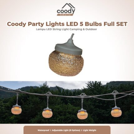 Coody Party Light LED Outdoor 5 Bulbs | Lampu LED String Light Camping & Outdoor | Pencahayaan Dekoratif Tahan Cuaca